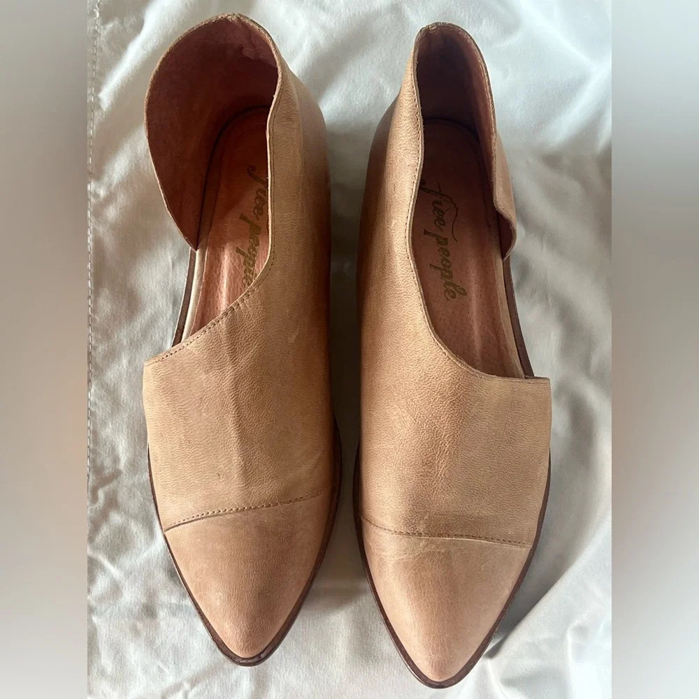 Free People Beige/Tan Suede Pointed-Toe Flats - Picture 3 of 10